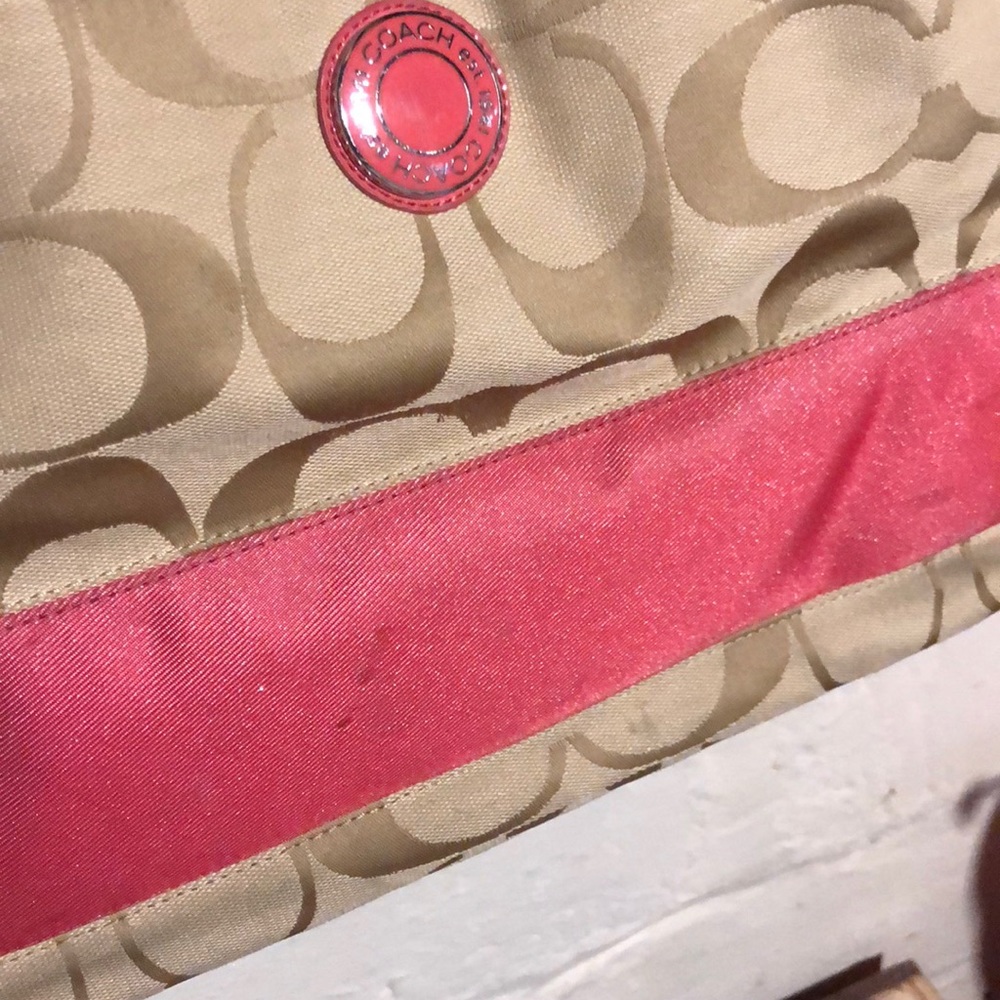 Coach pink tan baby diaper bag - Picture 2 of 6